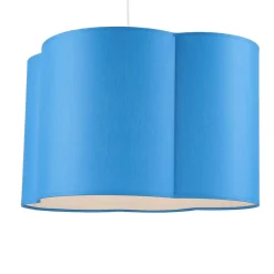 Sale TK Lighting Hängelampe Kinder Metall Stoff E27 Weiß Blau