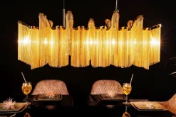 Invicta Interior Hängelampe Klassisch Metall in Gold E14 120 cm lang* Hängelampen|Bürolampen