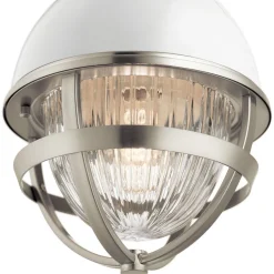 Discount Elstead Hängelampe klein Ø 20,4 cm rund H: max. 135,9 cm Metall Glas