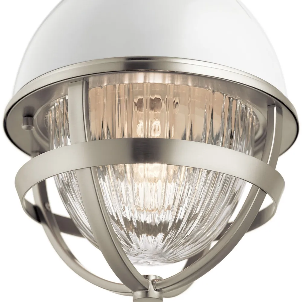 Discount Elstead Hängelampe klein Ø 20,4 cm rund H: max. 135,9 cm Metall Glas