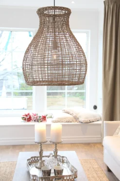 By Rydéns Hängelampe Korb Boho 49 cm breit E27 aus Seegras Metall* Hängelampen|Wohnzimmerlampen