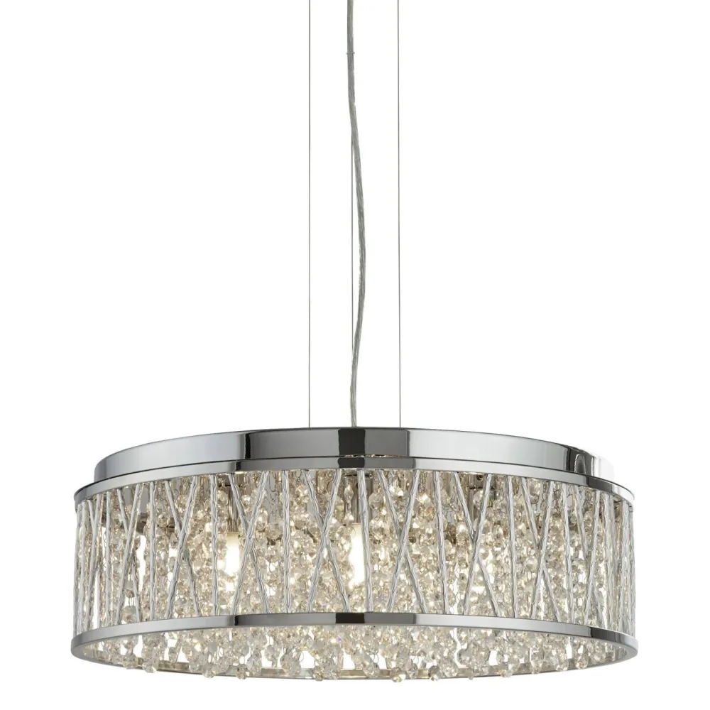 Searchlight Hängelampe Kristall Ø 48 cm H: max. 135 cm verstellbar 7x G9* Hängelampen|Wohnzimmerlampen