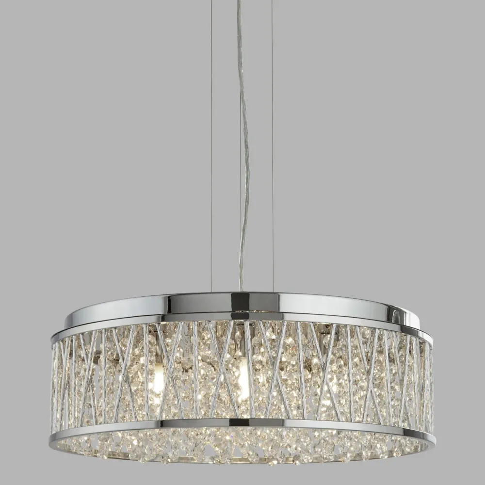 Searchlight Hängelampe Kristall Ø 48 cm H: max. 135 cm verstellbar 7x G9* Hängelampen|Wohnzimmerlampen