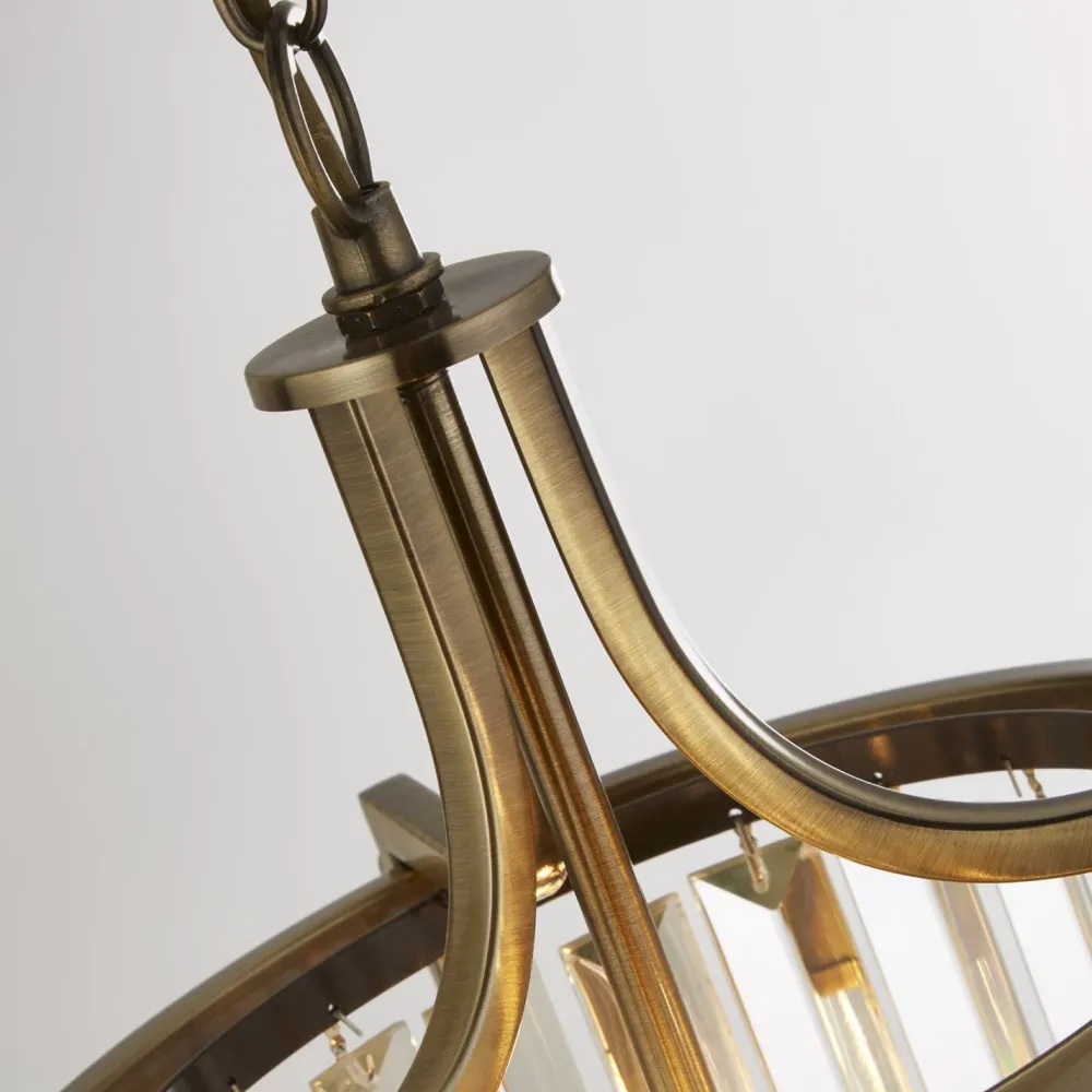 Searchlight Hängelampe Kristall Art Déco Ø 26 cm H: max. 1,5 cm 2x E14* Glaslampen|Rustikale Lampen