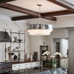 Elstead Hängelampe Kristall Edelstahl Ø 66 cm H: max. 386,2 cm rund* Hängelampen|Schlafzimmer Lampen