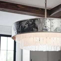 Elstead Hängelampe Kristall Edelstahl Ø 66 cm H: max. 386,2 cm rund* Hängelampen|Schlafzimmer Lampen