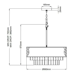 Elstead Hängelampe Kristall Edelstahl Ø 66 cm H: max. 386,2 cm rund* Hängelampen|Schlafzimmer Lampen