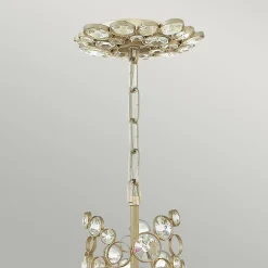 Elstead Hängelampe Kristall Metall in Blattsilber verstellbar* Hängelampen|Wohnzimmerlampen