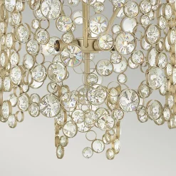 Elstead Hängelampe Kristall Metall in Blattsilber verstellbar* Hängelampen|Wohnzimmerlampen