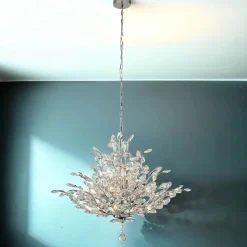 Searchlight Hängelampe Kristall Metall Ø 78 cm 11x E14 Klar Chrom* Hängelampen|Wohnzimmerlampen