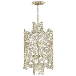 Elstead Hängelampe Kristall Metall in Blattsilber THYMI* Hängelampen|Wohnzimmerlampen