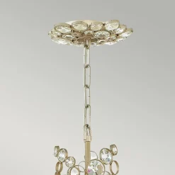 Elstead Hängelampe Kristall Metall in Blattsilber THYMI* Hängelampen|Wohnzimmerlampen