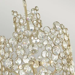 Elstead Hängelampe Kristall Metall in Blattsilber THYMI* Hängelampen|Wohnzimmerlampen