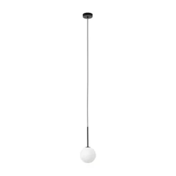 Discount TK Lighting Hängelampe Kugel Ø 12 cm H: max. 160 cm Schwarz Weiß G9 Glas