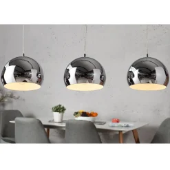 Hot Invicta Interior Hängelampe Kugel Chrom Esszimmer Lampe 3-flammig
