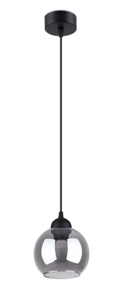 Clearance Sollux Hängelampe Kugel Schirm Schwarz Rauchglas E27