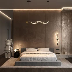 Maytoni Hängelampe LED Aluminium in Schwarz Gold länglich YARA* Hängelampen|Led Lampen