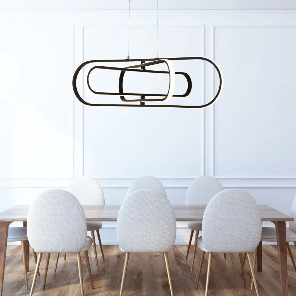 Searchlight Hängelampe LED Schwarz einstellbare Lichtfarbe B: 80 cm* Hängelampen|Led Lampen