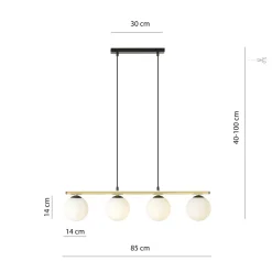 Sale Emibig Hängelampe länglich Kugelschirm verstellbar 4x E14