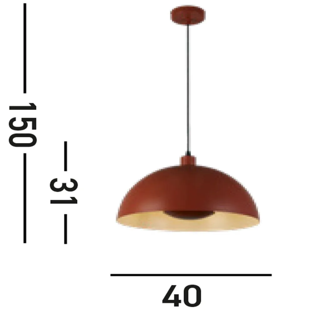 Searchlight Hängelampe Loft E27 Ø25 cm rund Metallschirm in Orange* Wohnzimmerlampen|Esszimmer Lampen