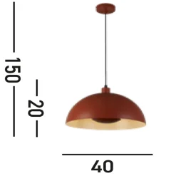 Searchlight Hängelampe Loft E27 bis 60 W Ø40 cm Metall in Orange* Wohnzimmerlampen|Esszimmer Lampen