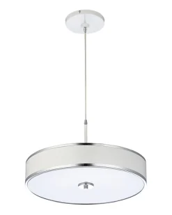 Jupiter Hängelampe LORSAN Ø48cm in Chrom Weiß Esstisch* Moderne Lampen|Wohnzimmerlampen