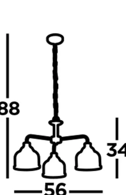 Searchlight Hängelampe Messing antik Klar Ø 56 cm Metall Glas 3x E27* Hängelampen|Esszimmer Lampen
