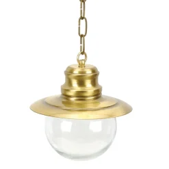 Discount Lido Hängelampe Messing Glas außen Maritim robust PELLA