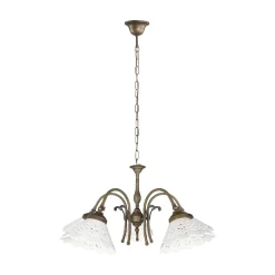 Sale Giovanni Battista Hängelampe Messing Keramik in Weiß Bronze Antik 5x E27