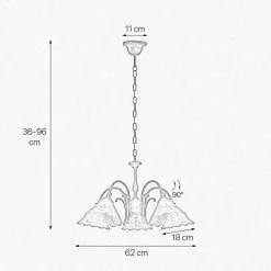 Sale Giovanni Battista Hängelampe Messing Keramik in Weiß Bronze Antik 5x E27