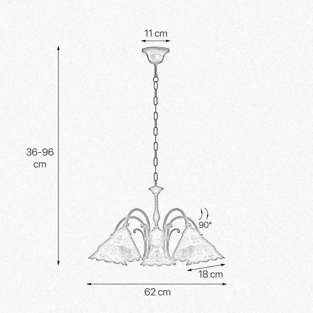 Sale Giovanni Battista Hängelampe Messing Keramik in Weiß Bronze Antik 5x E27