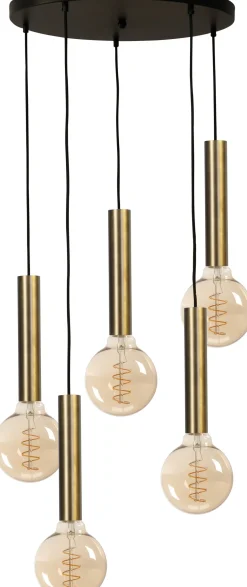 Masterlight Hängelampe Messing Schwarz 5-flammig Metall verstellbar* Wohnzimmerlampen|Esszimmer Lampen