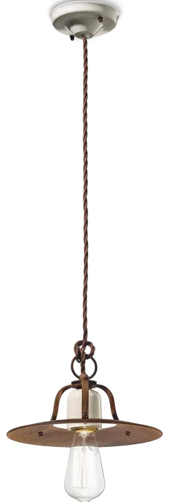 Ferroluce Hängelampe Metall Ø 25 cm H: max. 132 cm E27 rund* Wohnzimmerlampen|Keramiklampen