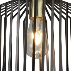 Searchlight Hängelampe Metall Ø 22 cm in Schwarz Messing E27* Hängelampen|Esszimmer Lampen