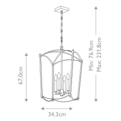 Elstead Hängelampe Metall B: 34,3 cm H: max. 231,8 cm E14 ZENOR* Hängelampen|Bürolampen