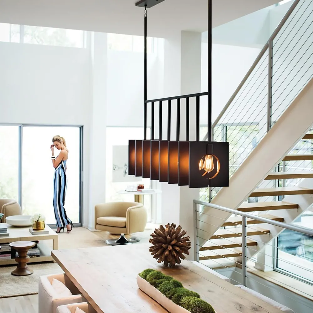 Hot Elstead Hängelampe Metall E27 H: max. 142,9 cm länglich Modern