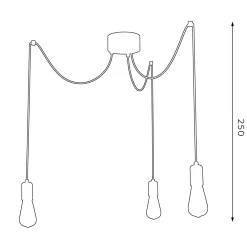Clearance Luminex Hängelampe Metall 3-flammig Modern groß flexibel