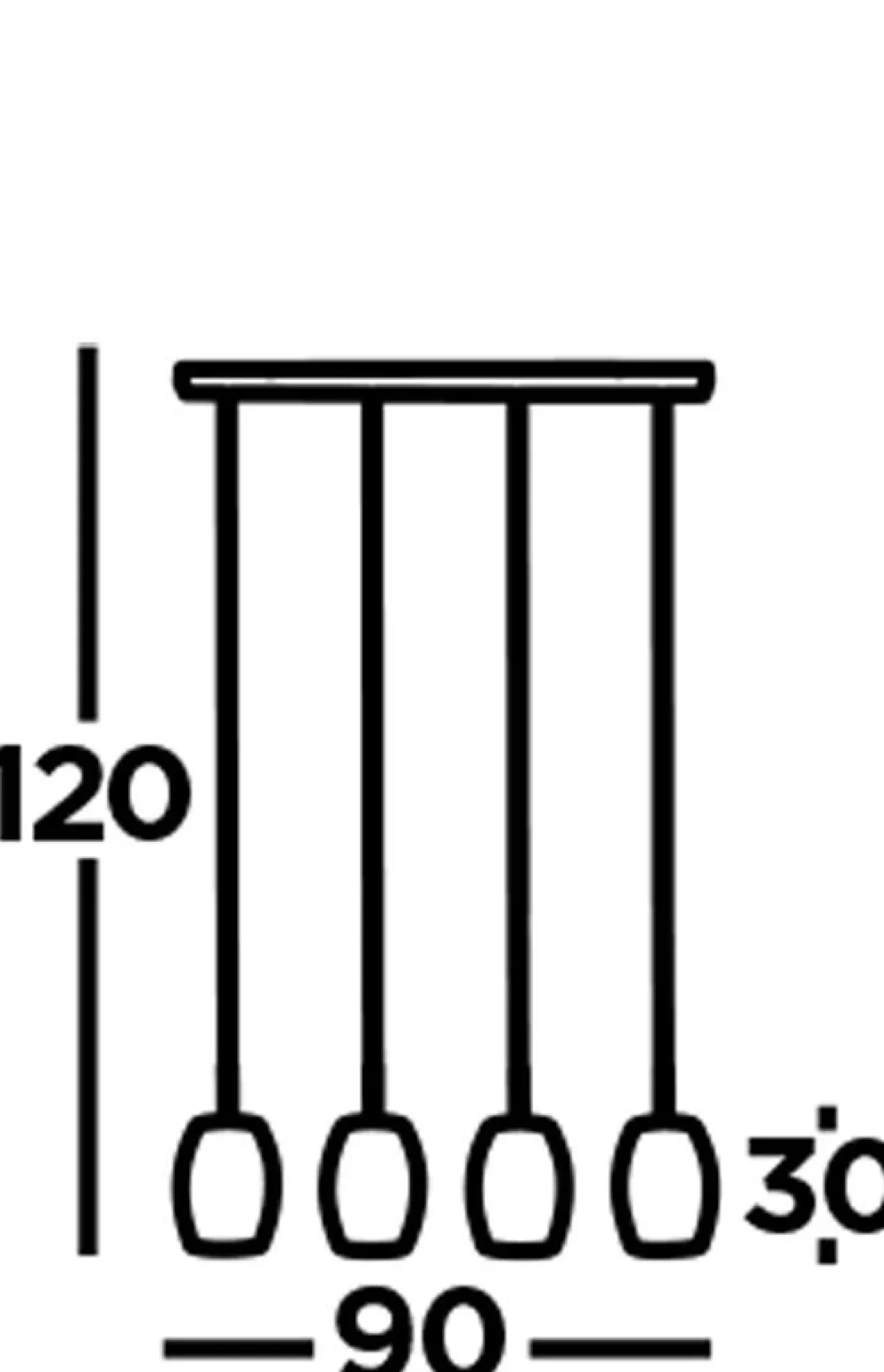 Searchlight Hängelampe Metall 4-flammig Schwarz Gold B: 90 cm E27* Hängelampen|Esszimmer Lampen