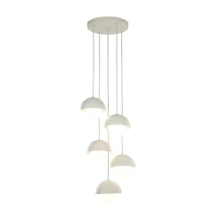 TK Lighting Hängelampe Metall Glas G9 H: max. 1,4 m Beige Weiß 5-flammig* Hängelampen|Esszimmer Lampen