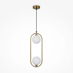 Maytoni Hängelampe Metall Glas H: max. 204 cm in Messing Weiß* Hängelampen|Esszimmer Lampen