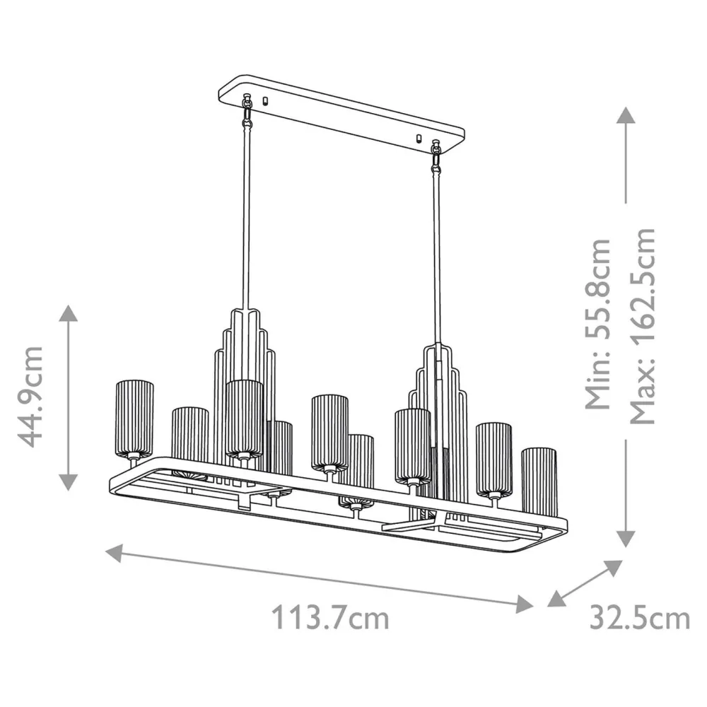 Online Elstead Hängelampe Metall Glas H: max. 162,5 cm Art Déco