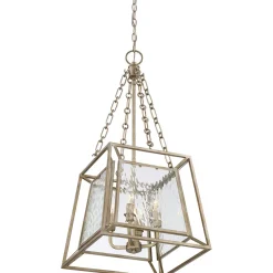 Elstead Hängelampe Metall Glas in Gold antik OLAVA