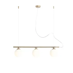 ALDEX Hängelampe Metall Glas in Gold Weiß 3-flammig blendarm* Bürolampen|Feuchtraumleuchten