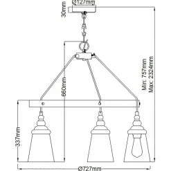 Elstead Hängelampe Metall Glas rund Ø 72,7 cm H: max. 232,4 cm* Hängelampen|Bürolampen