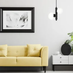 Best Lamkur Hängelampe Metall Glas Schwarz Weiß 2x E27 Kugelschirme