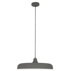 Outlet Steinhauer Hängelampe Metall Grau L:50 cm rund E27 Modernes Design