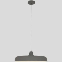 Outlet Steinhauer Hängelampe Metall Grau L:50 cm rund E27 Modernes Design