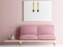 Discount Belis Hängelampe Metall GU10 35 cm lang Schwarz Gold stilvoll