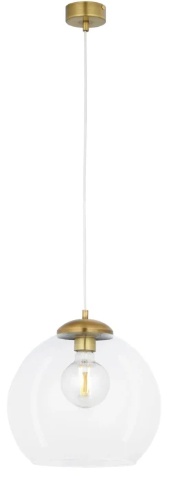 Discount Jupiter Hängelampe Metall in Messing Glas E27 stilvoll