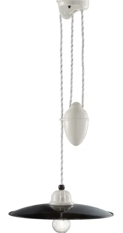 Best Ferroluce Hängelampe Metall Keramik E27 verstellbar Weiß Schwarz